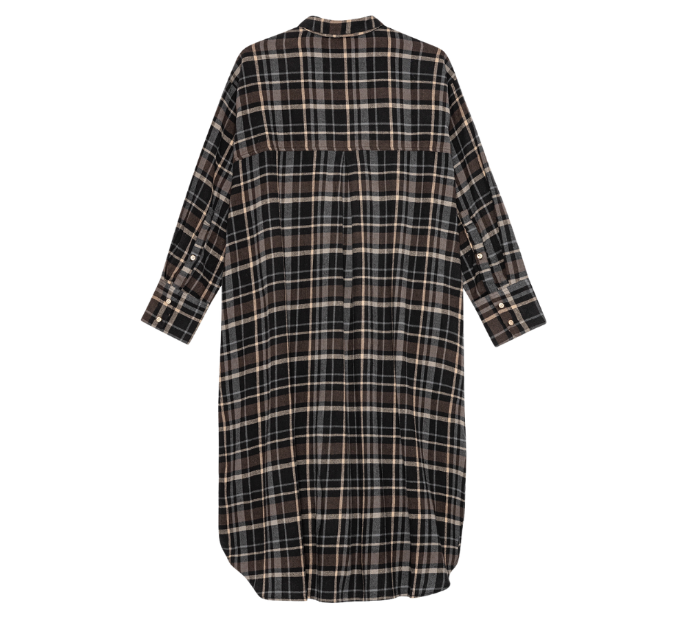 Floret Check skjortekjole - brun/sort